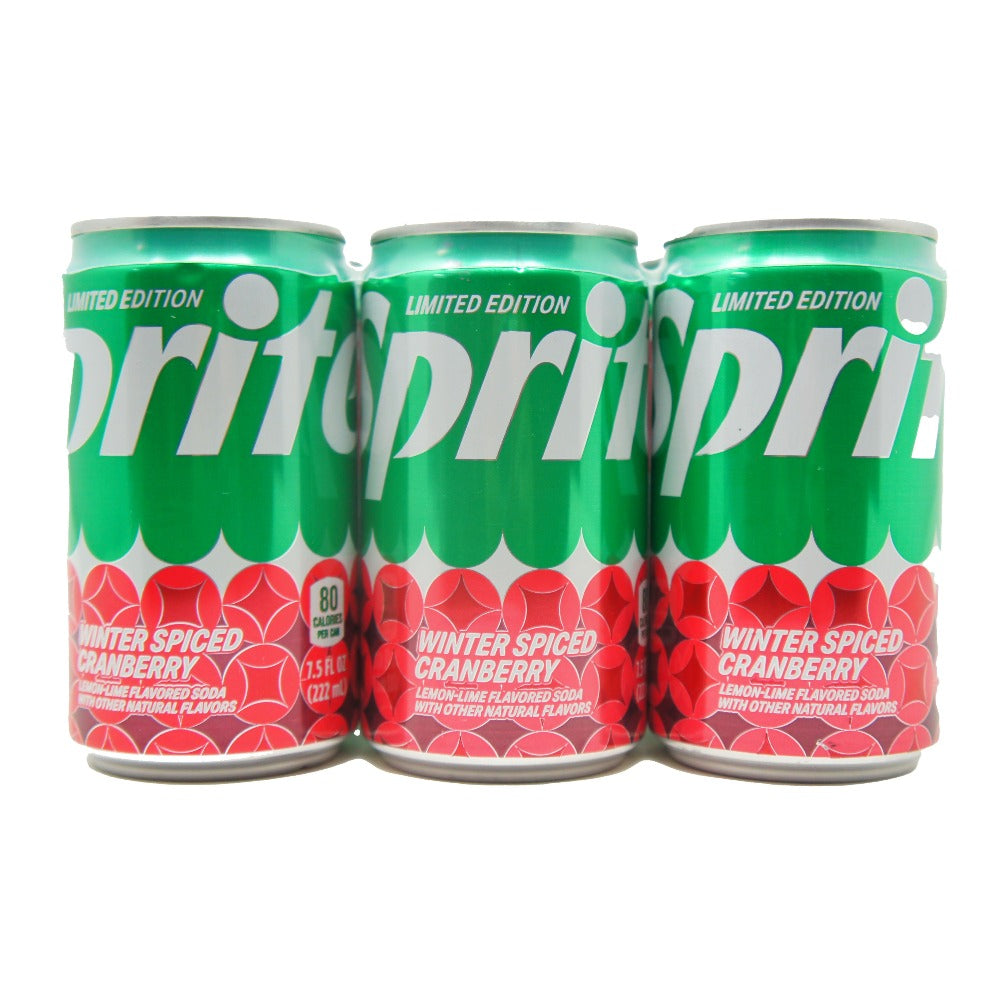 Sprite Winter Spiced Cranberry, Lemon Lime Mini Soda Pop Soft Drink, 7.5 fl  oz, 6 Pack Cans
