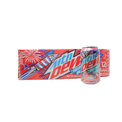 Mountain Dew Star Spangled Splash, Red Berry Soda Pop, 12 oz, (12 Pack)