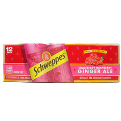 Schweppes Cranberry Raspberry Ginger Ale - Caffeine Free Soda 