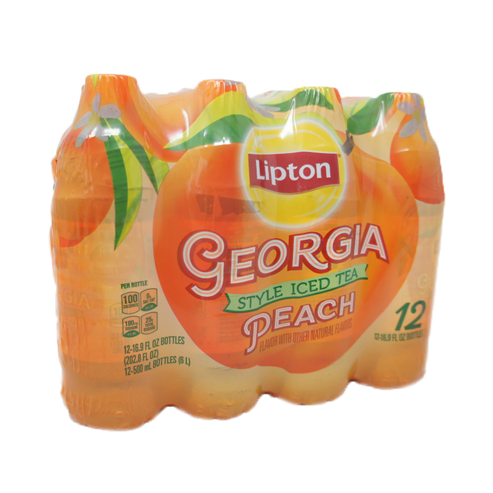 Lipton Peach Iced Black Tea Plastic Bottle 16.9 fl oz 24 Pack